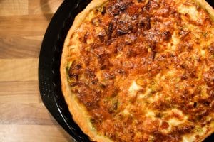 Cooked Salmon And Leek Quiche