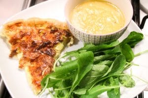 Salmon And Leek Quiche Served