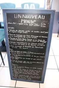Un Nouveau Monde Menu