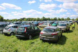 Parking in a field