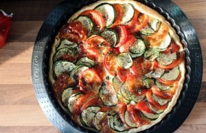 Tomato, Courgette, Mozzarella Tart