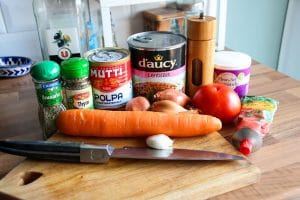 Lentil Spag Bol Ingredients