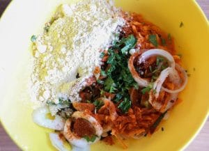 Onion Bhajis Mix in a bowl