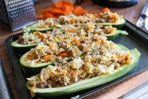 Uncooked Stuffed Courgettes
