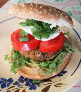 Kidney Bean Burger With Fixings