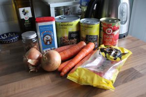 Ingredients For Lentil And Chorizo Stew