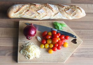 Ingredients of the Baguette Pizza