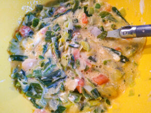 Salmon / Leek / Egg / Cream Mix